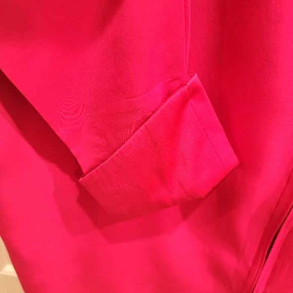 Silk Studio Silk Dress Sz 10‎ Long Sleeve Front Zip Satin Cuffs Fuschia Evening - Picture 5 of 13